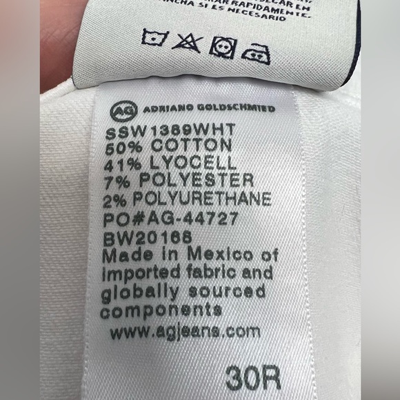 AG Adriano Goldschmied The Legging Ankle Super Skinny Ankle Jeans White NWT (30) - Picture 12 of 14